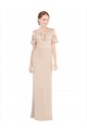 Off the Shoulder Sleeves Sheath Chiffon Prom Dress