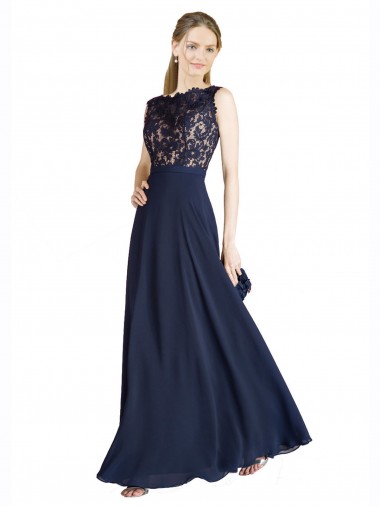 Inexpensive Bateaux Neckline A-Line Lace Prom Dress with Top Nude Layer