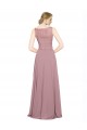 Long A-Line Chiffon Prom Dress with Sleeveless Lace Crop Top
