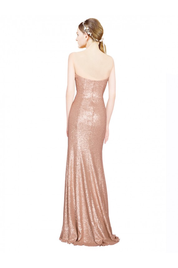 Sweetheart Full Length Long Sequin Prom Dress