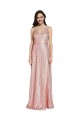 High Neck Low Back Sparkling Sequin Prom Dress