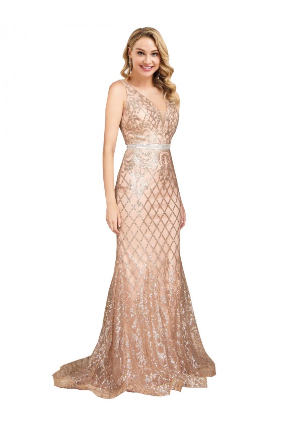 Sleek Long Mermaid Sparkling Sequin Prom Dress