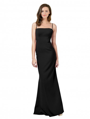 Inexpensive Fit and Flare Slim Crepe Prom Dress with Cutout Back