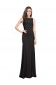 Sleeveless Bateau Neckline Crepe Prom Dress with Twist Back