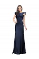 Sleeveless Crepe Prom Dress with Cascading Ruffle and Keyhole Back