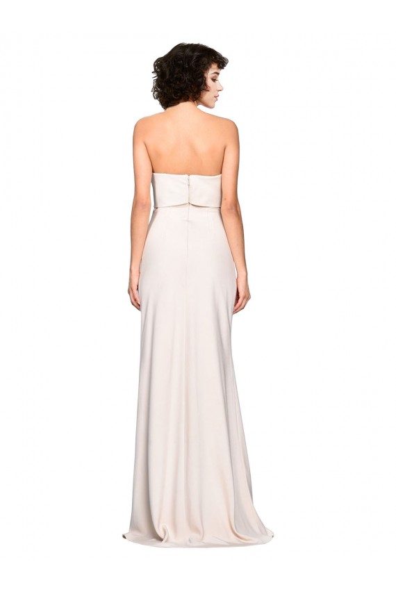 Strapless Crepe Fitted Prom Dress with Twist Bow