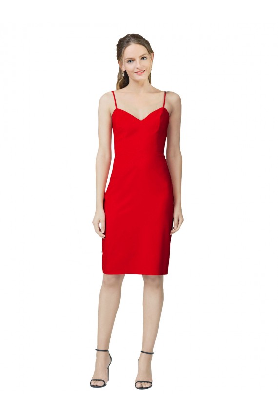 Sleeveless Cocktail Length Sweetheart Neckline Crepe Prom Dress / Homecoming Dress