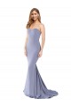 Long Strapless Sweetheart Sweep Train Crepe Prom Dress with Low Back