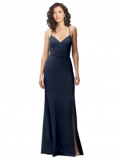 Inexpensive Sweetheart Fit and Flare Stretch Crepe Prom Dress with Side Slit and Strappy Back