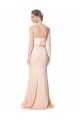 High Neck Strapless Long Crepe Maxi Prom Dress with Overlay