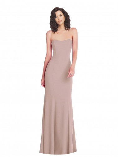Inexpensive Strapless Princess Line Crepe Mermaid Prom Dress