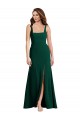 Square Neck Trumpet Maxi Prom Dress with Front Slit