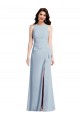 Halter Maxi Prom Dress with Cascade Ruffle Slit