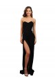 Corset Style Strapless Crepe Prom Dress with High Split