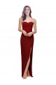 Straight Pencil Skirt Long Sweetheart Crepe Prom Dress with High Side Split