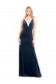 V-Back Long Velvet Prom Dress with Notched V-Neck and Spaghetti Straps
