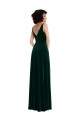 Floor Length Velvet Maxi Prom Dress with Shirred Bodice and Front Slit